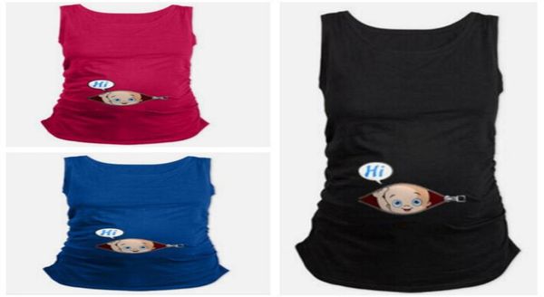 

summer mother tank pregnant tanks 3d baby printing sleeveless tshirts female tank 50832917379843, White