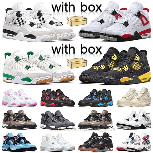 

jumpman 4s with box basketball shoes purple men women hordan 4 pine green military black cat sail midnight navy j4 oreo pink seafoam univers