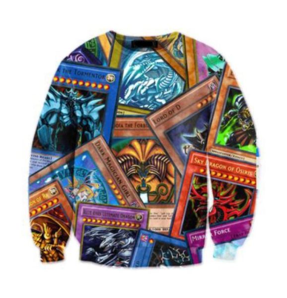 

wholefashion womensmens yugioh cards funny 3d print casual sweatshirt plus size qq0101393027, Black
