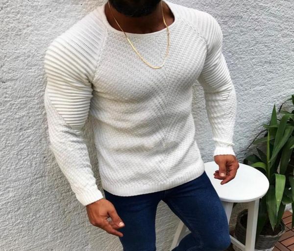 

fashion men jumpers knitted pullovers warm 2019 men039s fit pullover solid autumn winter sweaters stitching sueter ho6581575, White;black