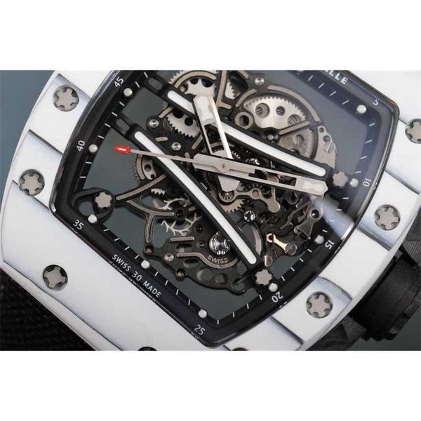 

rm06101 superclone flywheel luxury mens mechanics watch richa milles wristwatch wine barrel rm6101 automatic mechanical fine steel case tape, Slivery;brown