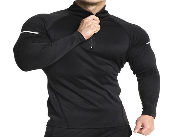 

men039s tshirts men long sleeve shirt solid with hoodie hodybuilding tshirts jogger workout light weight hoodies2516869, White;black