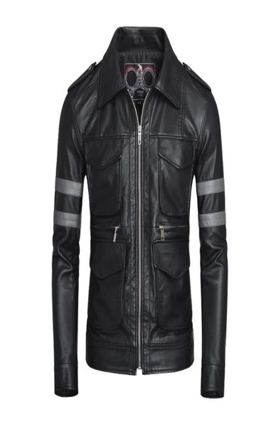 

resident evil vi leon kennedy faux leather jacket0123456892396, Black;brown