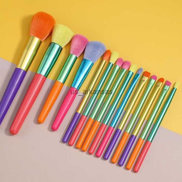 

makeup brushes 15pcs makeup brushes set colourful professional powder foundation eyeshadow make up brush set synthetic hair makeup tool broc