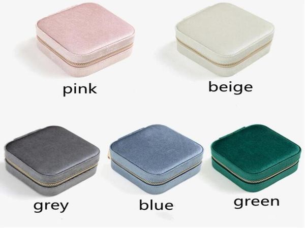 

velvet travel jewelry box double layer display organizer rings earrings necklaces bracelets case with mirror1886434, Black;white