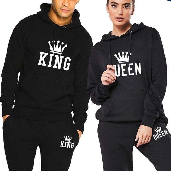

men s tracksuits autumn winter warm couple clothing fashion hoodie pullover sweatshirts and trousers set jogging outfit sport tracksuit pant, Gray