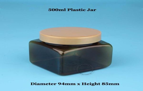 

3pcslot new 500ml empty amber plastic jar 503oz facial mask cream vial 500g refillable cosmetic makeup container5288159