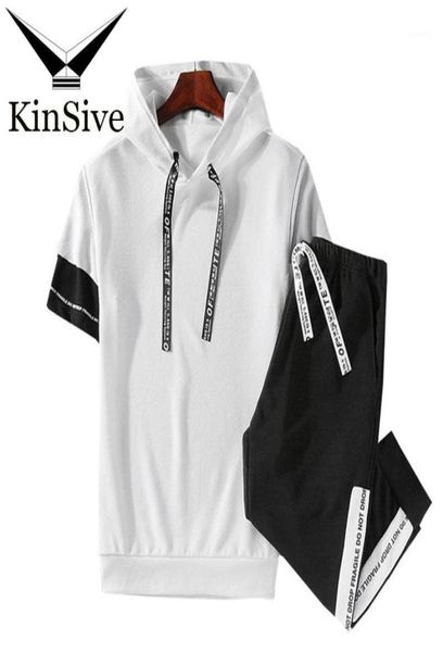 

men clothes 2018 summer tracksuit men set casual short sleeve sweatshirtshorts two piece sweat youth track suit outwear hoodies12823600, Gray