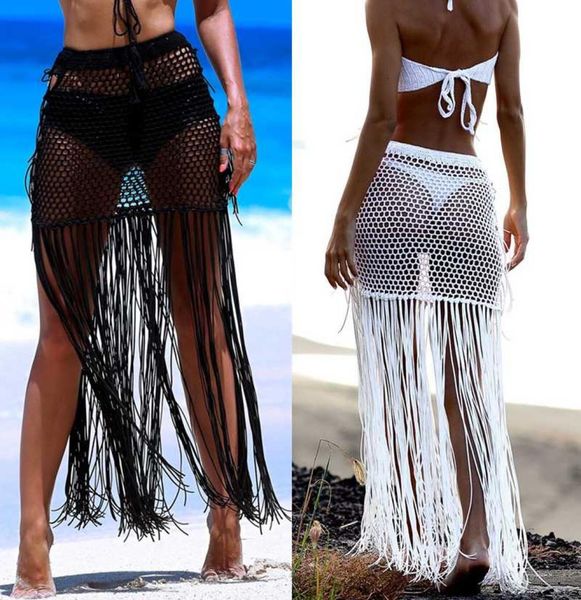 

gypsy boho hand crochet tassel skirt with long fringe beach skirt net festival clothing1970936