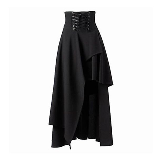

skirts medieval woman vintage gothic skirt pirate halloween costume renaissance steampunk high waist4645143, Black