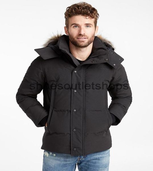 

men winter jacket designer down parka homme jassen chaquetas chaqueton outerwear wolf fur hooded manteau wyndham woolrich3810942, Black