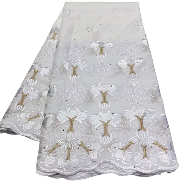 

embroidery rhinestones swiss voile lace fabric 5 yards african women wedding cotton sewing craft clothing birthday party lady costume 2023 p, Black;white