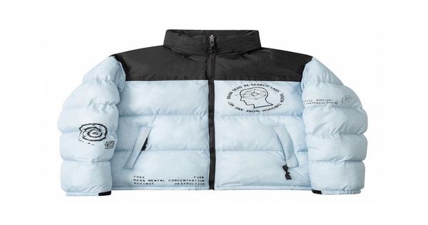 

winter fashion men women down jacket print parkas stand collar warm thicken padded coat9628846, Black