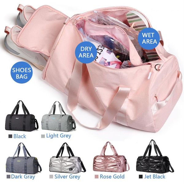 

kmv waterproof duffel bag for dry and wet separation yoga bag with shoes compartment gym bag and sport for girl and men2982