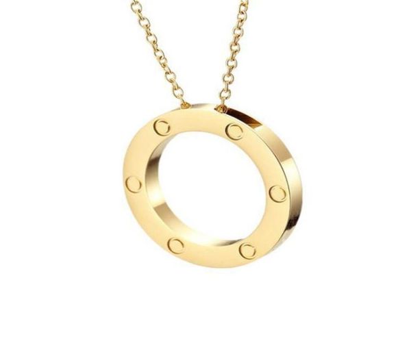 

round pendant necklaces women screwdriver stainless steel six screws couple round circle jewelry on the neck fashion valentine day9267693, Silver