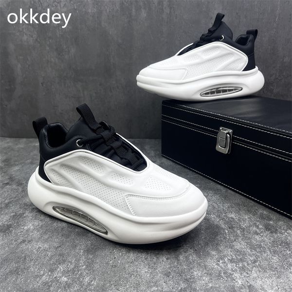 

dress shoes casual sneaker for men wear-resistant fashion trendy all-match comfortable outdoor platform round toe shoes spring summer main 2, Black