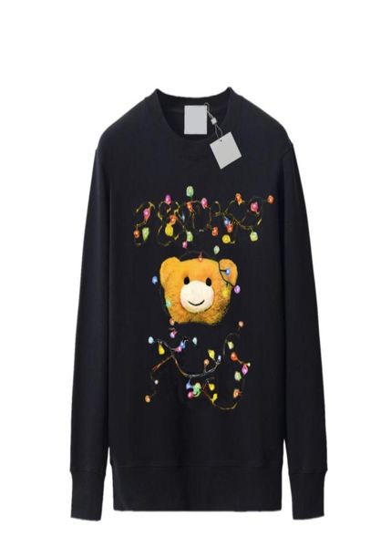 

fashion men039s hoodies classics bear print women sweatshirts 21ss casual loose couple pullover hip hop outfit outdoor sport ho9595579, Black