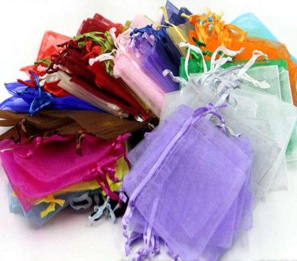 

100 piecelot organza jewelry gift pouch for wedding favorsbeads,jewelry bag candy bags package mix color favor holderszz