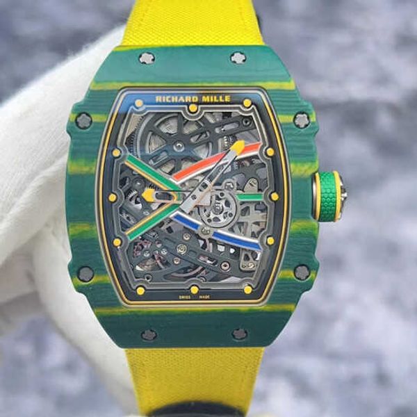 

richardmille swiss watches rm tactical mechanical wrist watches rm67-02 green red blue track ntpt green carbon fiber yi-rhlk yi-d5do