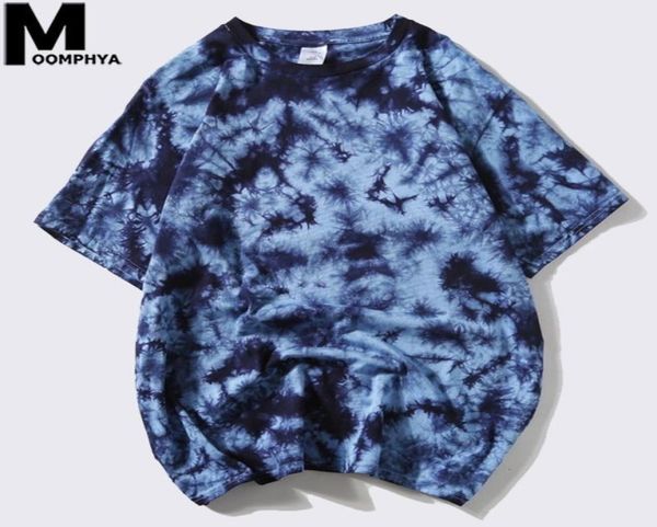 

moomphya 2019 new tiedyed print pattern short sleeve tshirt men streetwear hip hop harajuku funny t shirt summer tee shirt t9804056, White;black