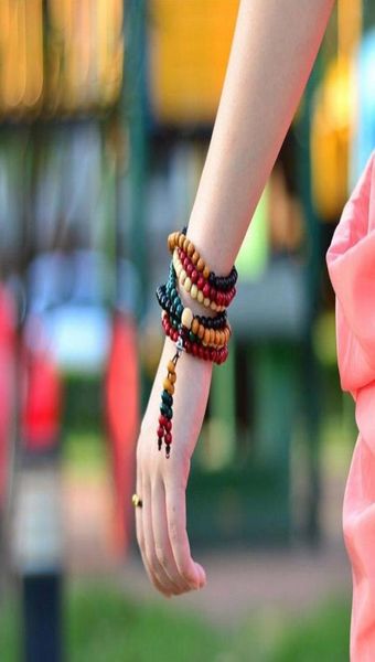 

strands multicolor 6mm 8mm 108 sandalwood beads japa rosary prayer mala tibetan buddhist meditation beaded rope bracelet1757656, Black