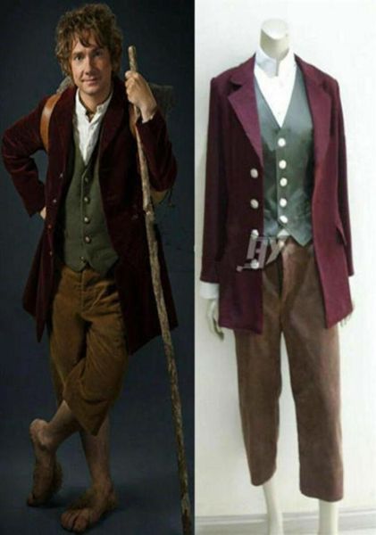 

new the hobbit the lord of the rings bilbo baggins cosplay costume clothing303f9729508, Black;red