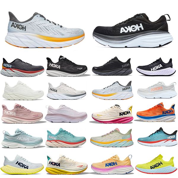 

hoka one one men women running shoes x2 clifton 9 lunar rock black white pale mauve outdoor sports trainers sneakers 36-45