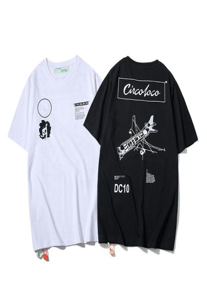 

tide brand hip hop couple loose tshirts off graffiti arrow female loose shortsleeved tees brand men cotton tshirt summer new t5291159, White;black