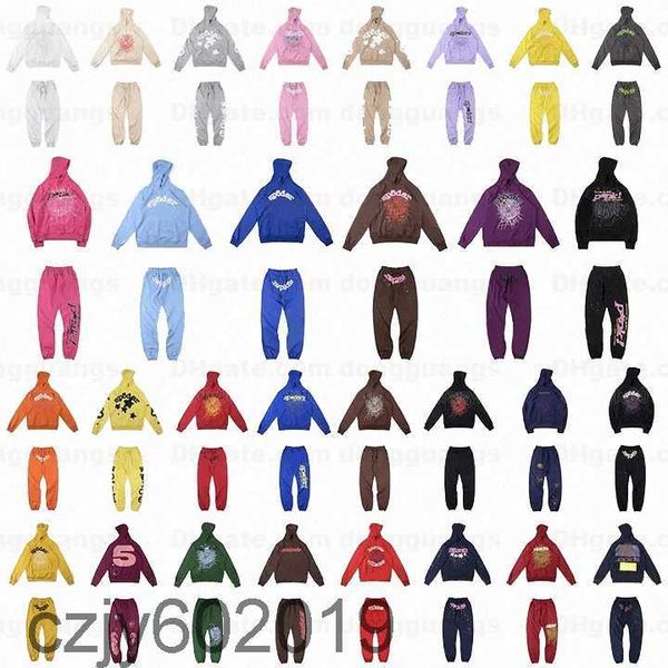 

51 new colors spider hoodies sp5der young thug 555555 angel pullover pink red hoodie hoodye pants men quality sp5ders graphic printing web s, Black