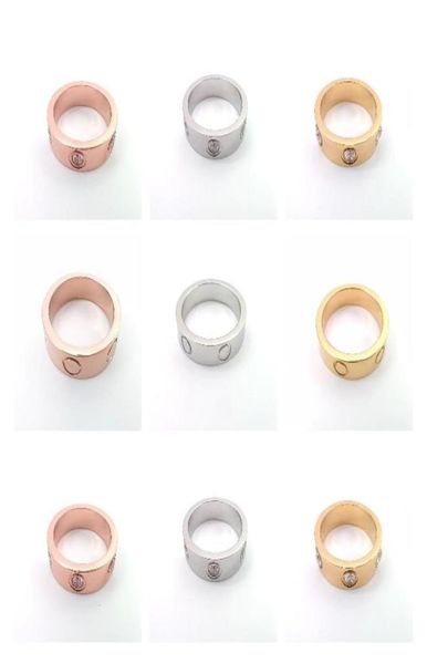 

love ring mens rings designer ring jewelry for women titanium steel width 4 5 6mm never fade not allergic band4439729, Silver