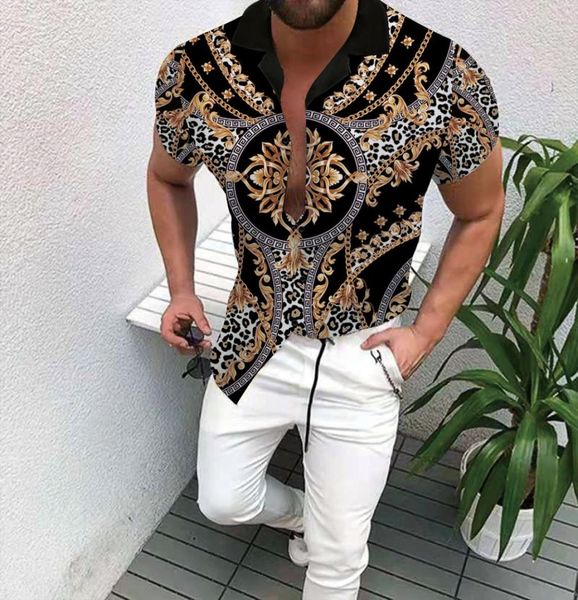 

spring outdoor loose shirt blusa printed short sleeve hawaiian printing men039s vintage 554576, White;black