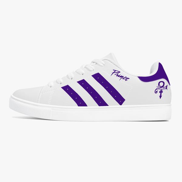 

customized shoes men's fashionable casual shoes diy women's shoes white sole, white shoe body, purple stripe szii10523_40