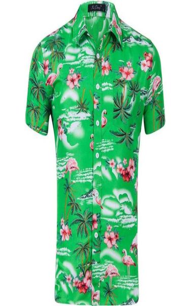 

summer hawaiian beach style 3d graphic christmas flamingo floral men print casual shirts aloha holiday beach shirts 5pcs2198822, White;black
