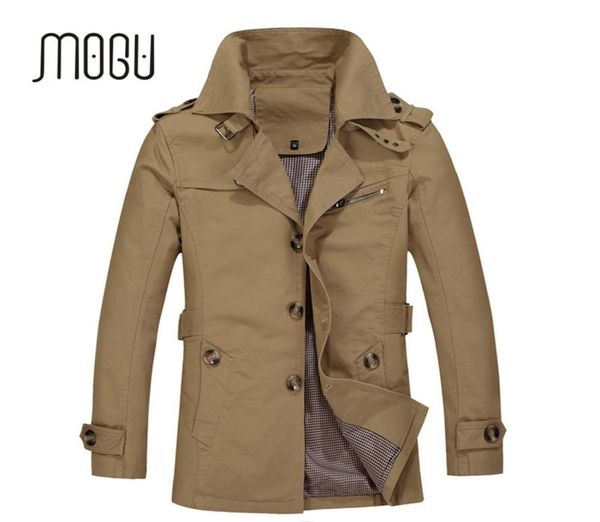 

mogu 2020 new arrival fashion trench coat men plus size 5xl trench men solid 100 cotton casual jacket khaki coats for55411786677244, Tan;black