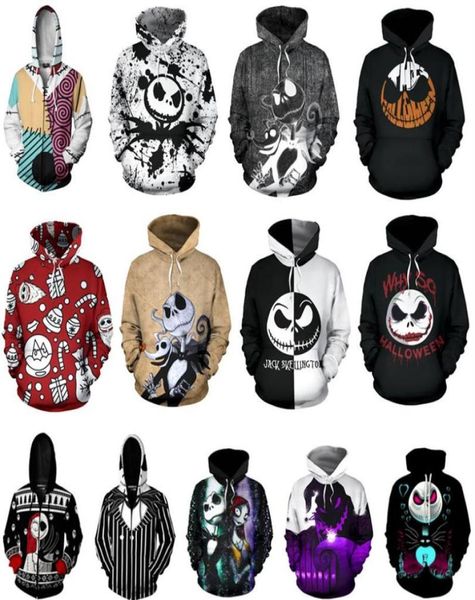 

the nightmare before christmas hoodie 3d print sweatshirts hoodies cosplay sally jack skellington santa zipper jacket coat mx200812797867, Black