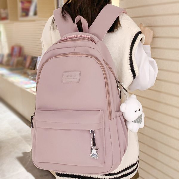 

school bags plush backpacks pink women cute girl lady lapnylon female book fashion bag travel waterproof student backpack college leisure 23