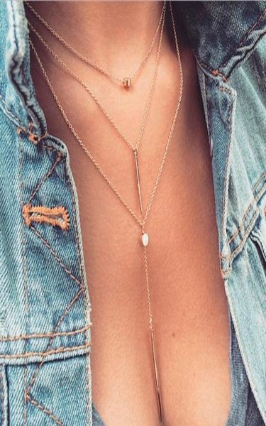 

lackingone womens multilayer necklace small dots delicate necklaces elegant and leisure design for women5464409, Silver
