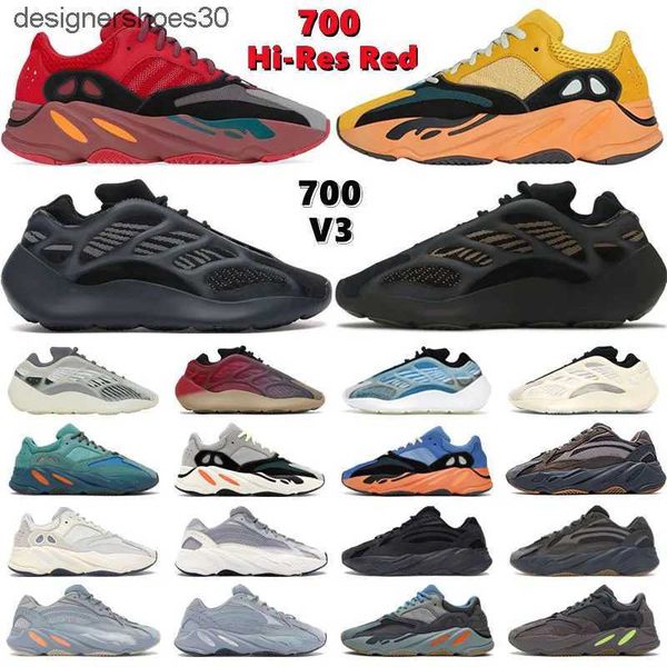 

2023 reflective 700 v2 men women running shoes 3m static inertia yeeziness yezziness 7 wave tephra solid grey utility black designer sport s, White