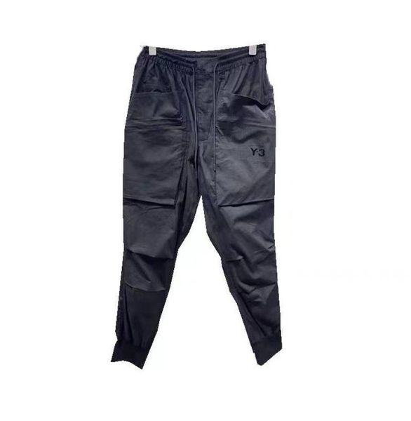 

men pants women trousers y3 signature letters sports cargo polyester thin casual loose pants with pockets5117485, Black