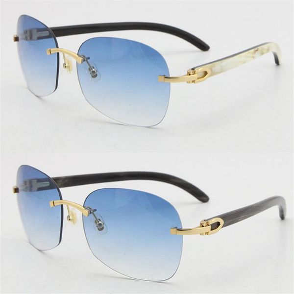 

genuine natural black mix white flowers marbled buffalo horn sunglasses original rimless driving whole selling square glasses 1794, White;black