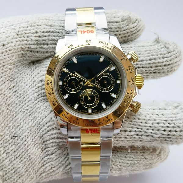

luxury watch cosmo type men's watch m116503 panda eye dial diving 40mm automatic sports gold case anti-scratch sapphire glass oyster st, Slivery;brown