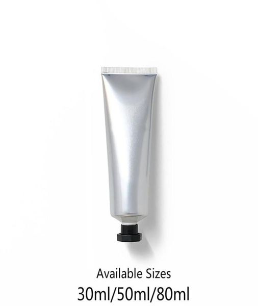 

30ml 50ml 80ml silver aluminum plastic composite soft bottle cosmetic skin care cream squeeze packaging tube lotion container6595465