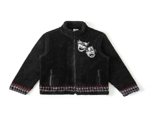 

2022 men and women drama mask fleece jackets velvet winter fur coats warm wool jackets fashion jacket2499817, Black;brown