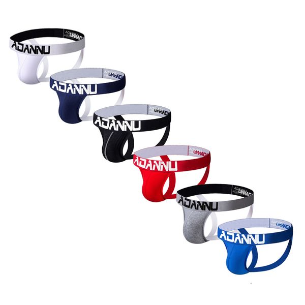 

briefs panties 6pcs/lot men underwear breathable cotton design male tanga hombre thongs underpants low waist gay panties jockstrap ad131 230, Red;black