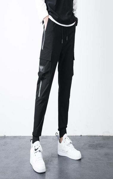 

mens cargo pants sweatpants mens joggers casual trousers fashion pencil pants hip hop streetwear black pants7288094