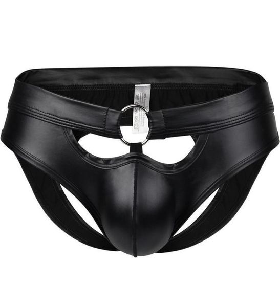 

underpants men039s imitation patent leather briefs with hollow back and hipopening trendy bodybuilding youth briefs5316678, Black;white