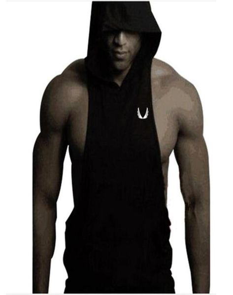 

men039s tank gyms golds vest men cotton hoodie sweatshirts fitness clothes bodybuilding sleeveless sportswear tees shi8652438023, White;black