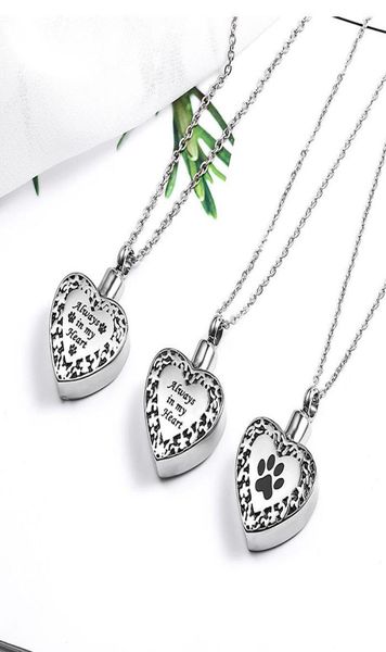 

1pc heart pendant cremation jewelry always on my heart forever in my memorial urn necklace ashes keepsake3080440, Silver