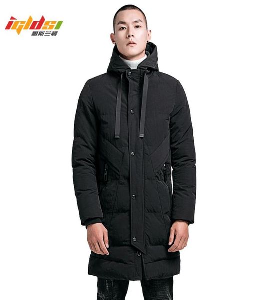 

men039s winter long down jacket cottonpadded parkas men warm casual parka coat mediumlong water proof thickening hood jacket1162795287840, Black