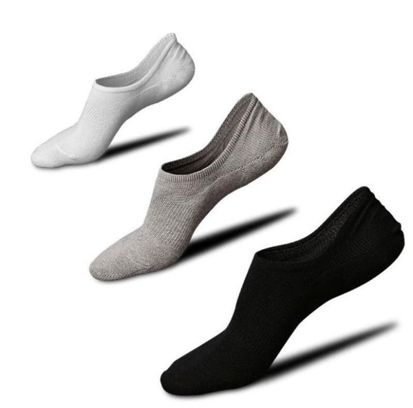 

5 pairs mens low cut no show cotton boat socks ankle nonslip grip silicone reinforced invisible solid color hosiery6730775, Black